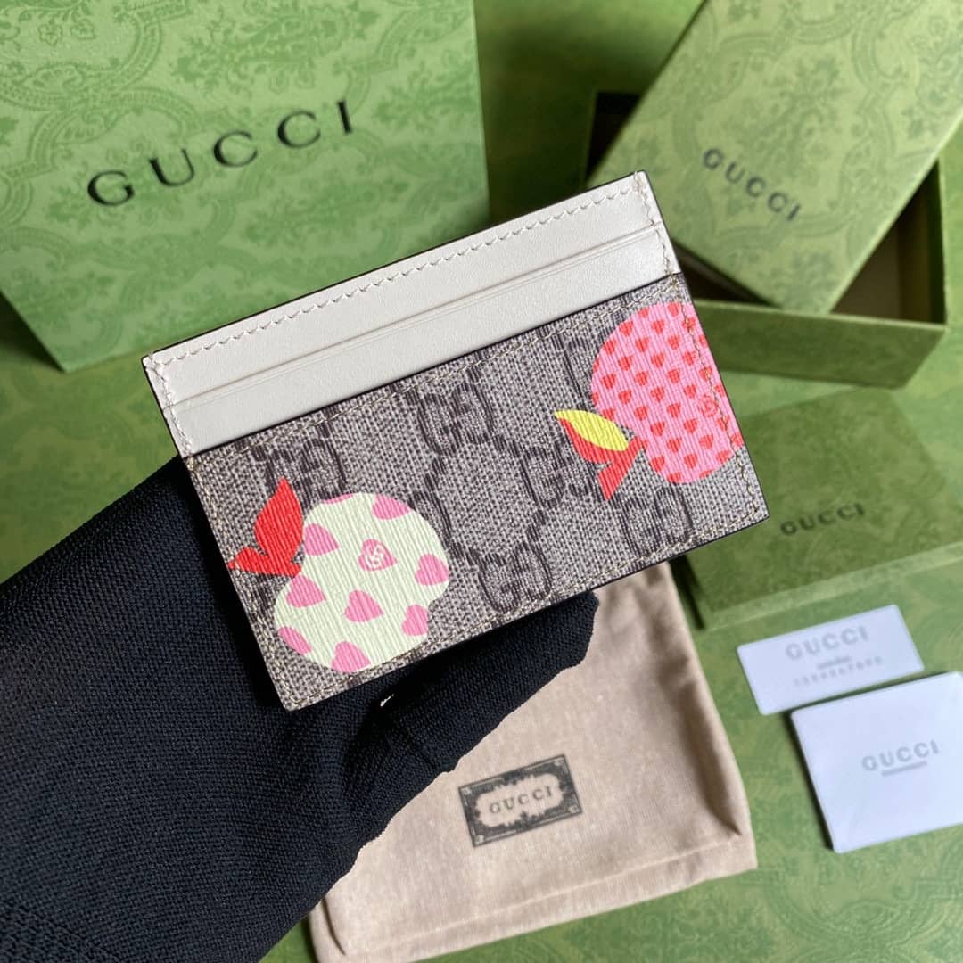 Best Replica Gucci Les Pommes Card Case Wallet Replica 663923 - Colareps