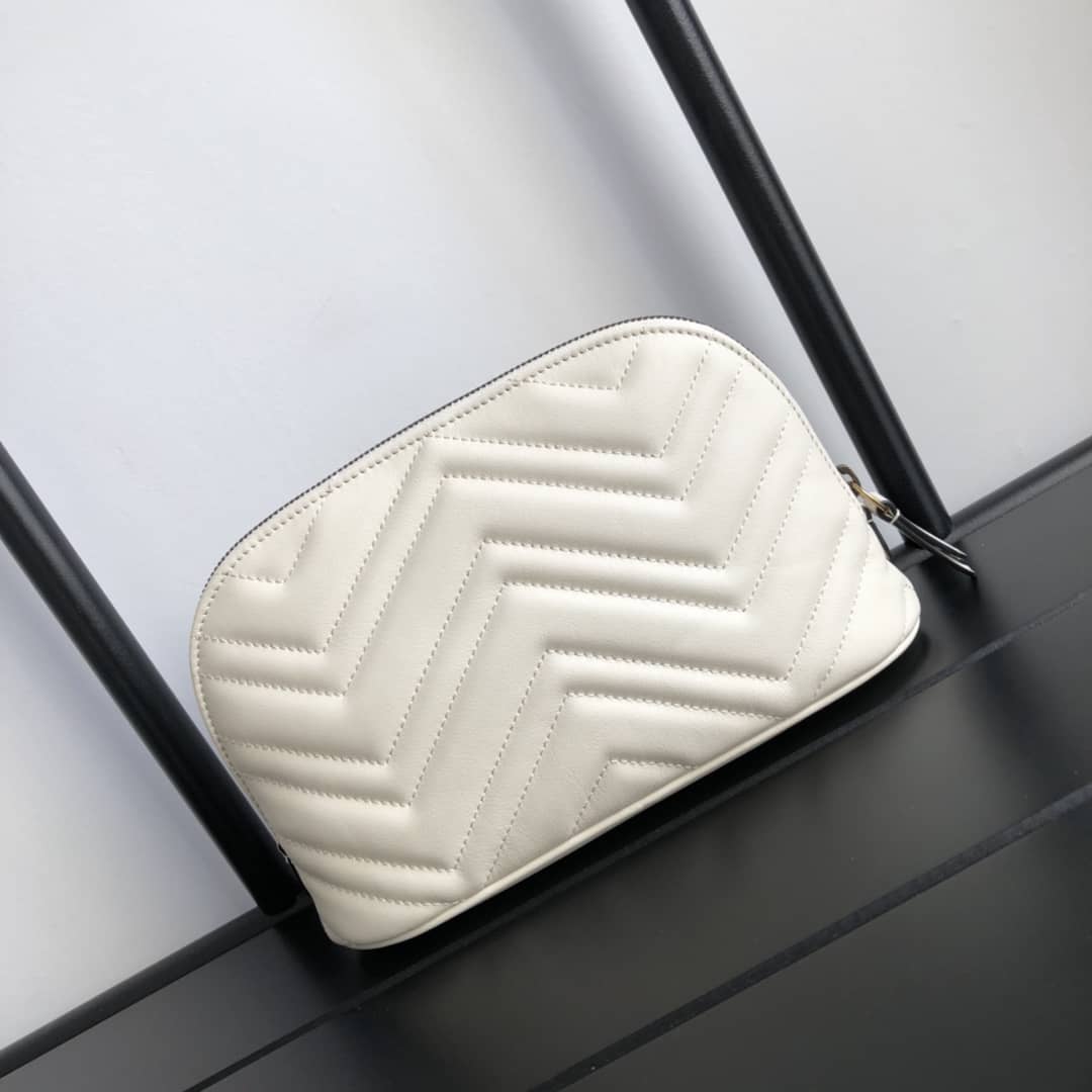Best Replica Gucci GG Marmont Quilted Vanity Bag Replica White 625690 - Colareps