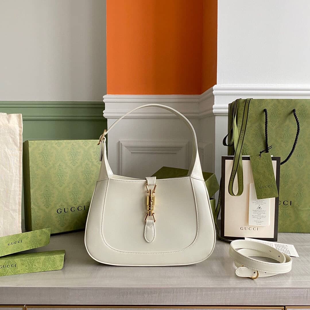Best Replica Gucci GG Jackie 1961 Small Hobo Shoulder Bag Replica White 636709 - Colareps