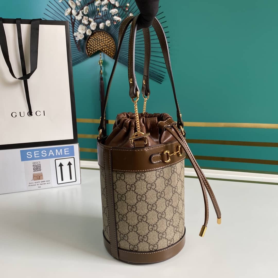 Best Replica Gucci Horsebit 1955 Small Bucket Bag Replica 637115 - Colareps