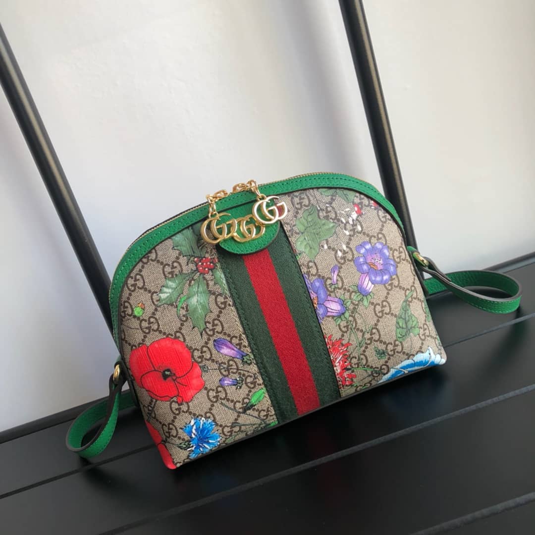 Best Replica Gucci GG Supreme Ophidia Small Rounded Top Shoulder Bag Replica Green 499621 - Colareps