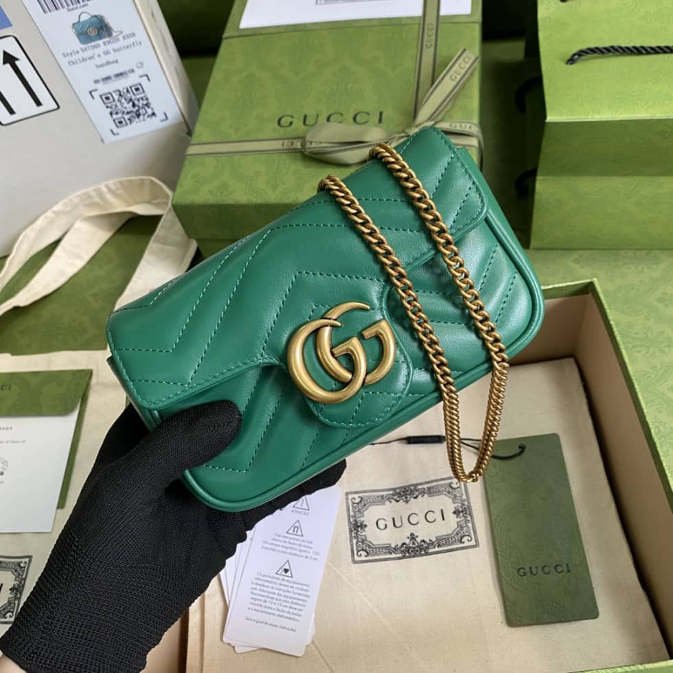Best Replica Gucci GG Marmont Quilting Super Mini 476433 Replica Crossbody Bag - Colareps