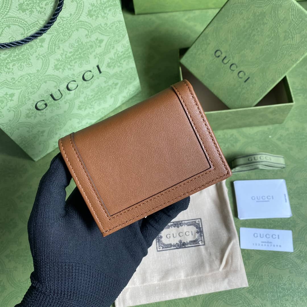 Best Replica Gucci Diana Leather Card Case Wallet Replica 658244 - Colareps