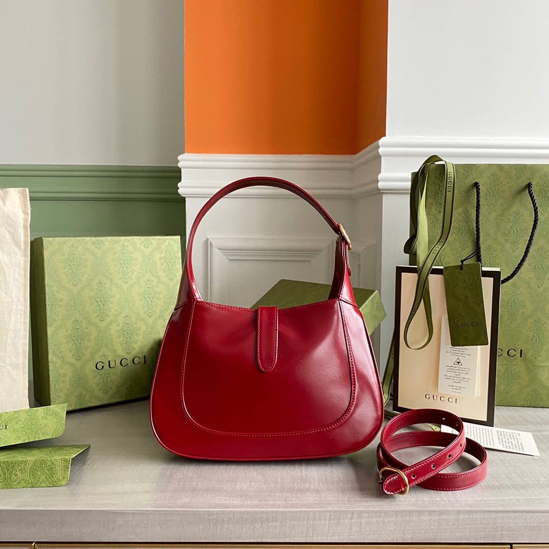 Best Replica Gucci GG Jackie 1961 Small Hobo Shoulder Bag Replica Red 636709 - Colareps