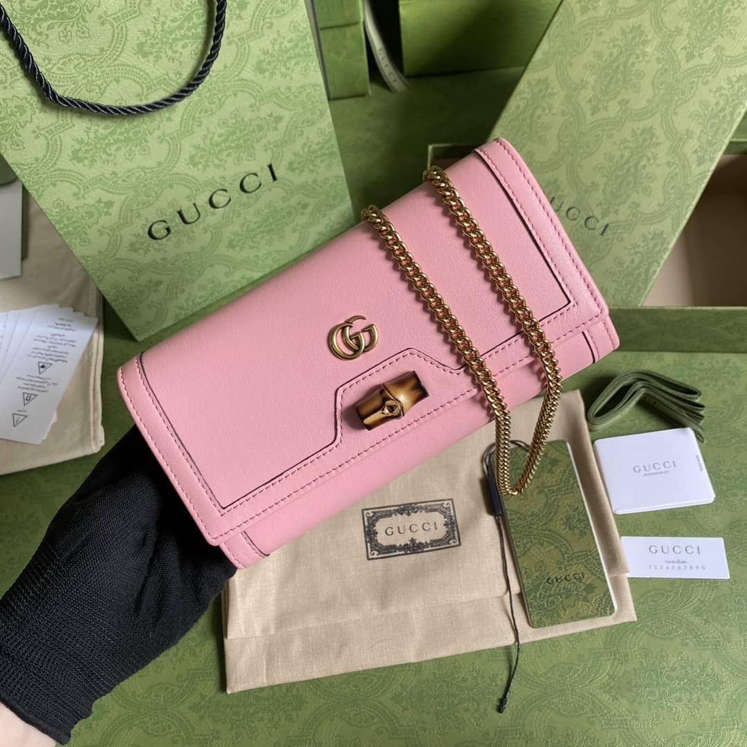 Best Replica Gucci Diana Bamboo Chain Wallet Replica 658243 - Colareps