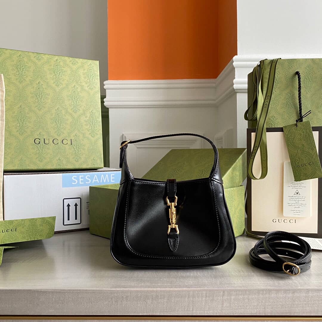 Best Replica Gucci Jackie 1961 Mini Shoulder Bag Replica Black 637091 - Colareps