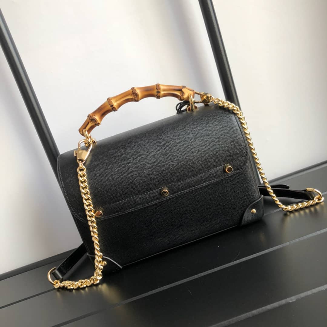 Best Replica Gucci Padlock GG Small Bamboo Shoulder Bag Replica Black 603221 - Colareps