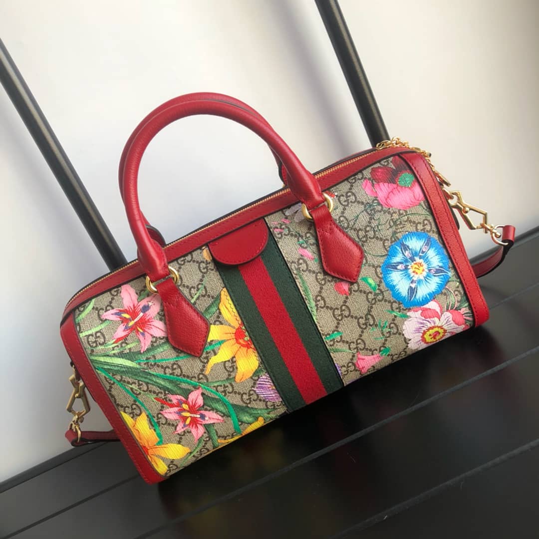 Best Replica Gucci Ophidia GG Flora Medium 2way Replica Boston Bag 524532 - Colareps
