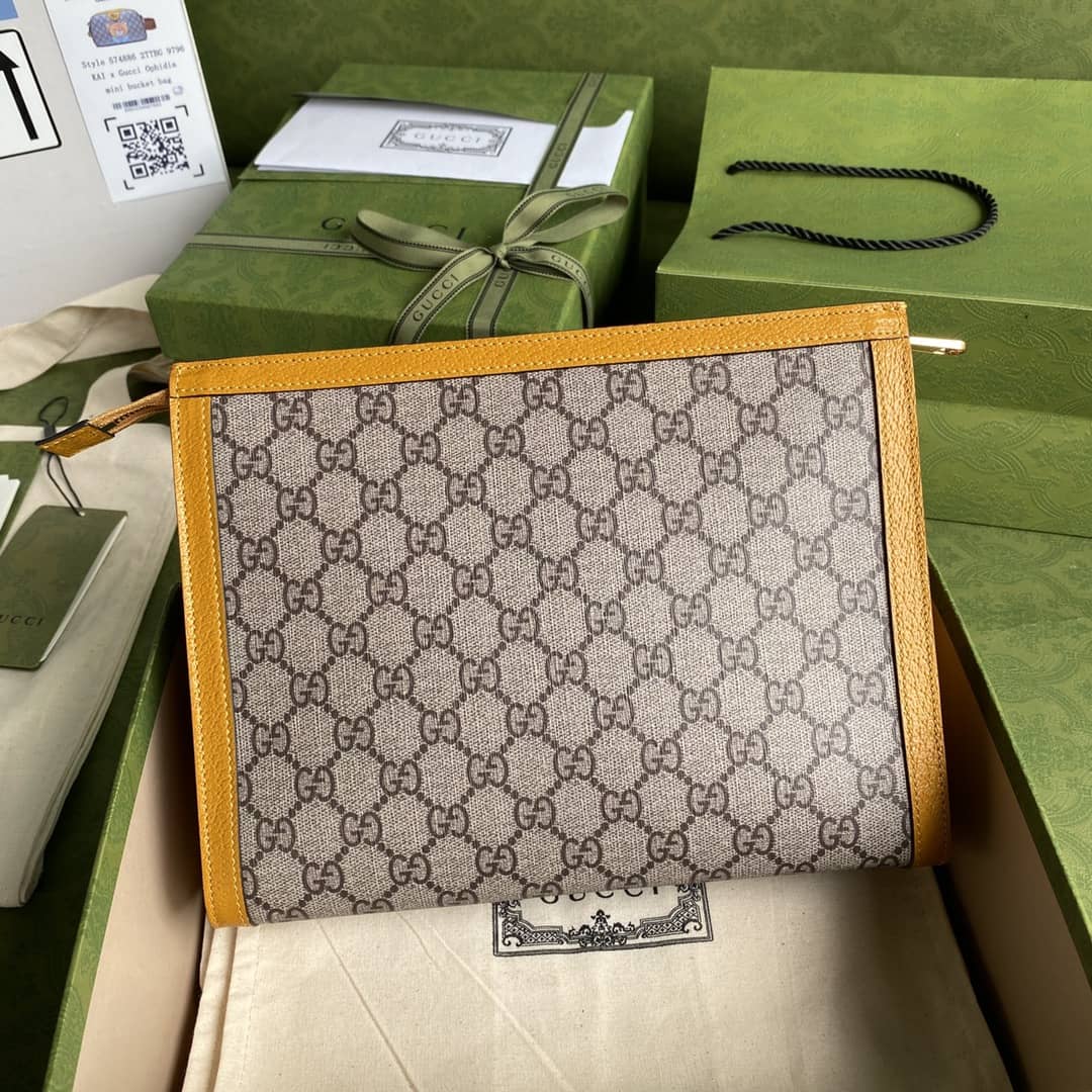 Best Replica Gucci Kai Supreme Canvas Pouch Replica 660513 - Colareps