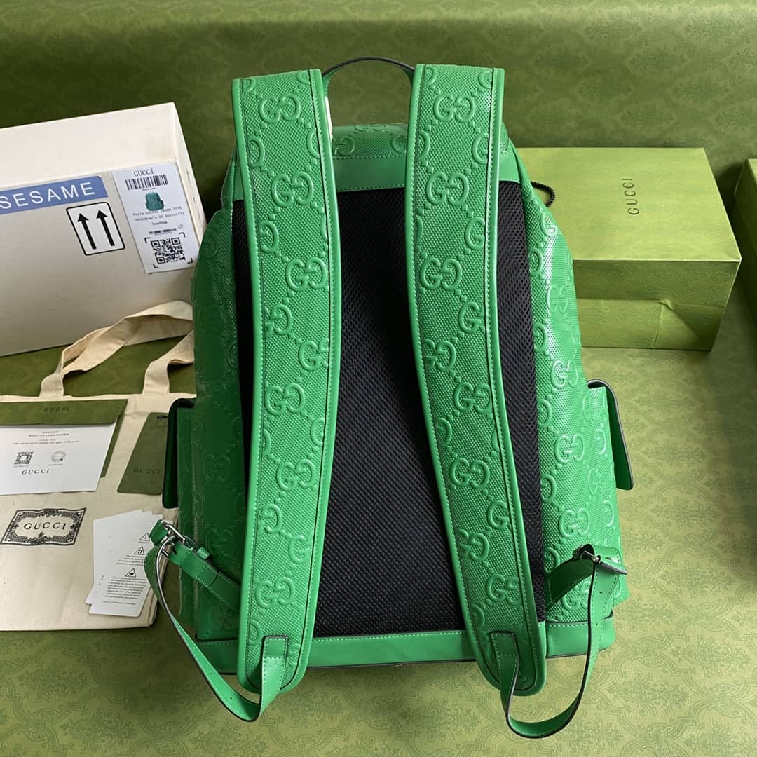 Best Replica Gucci GG Embossed Backpack Replica Green 625770 - Colareps