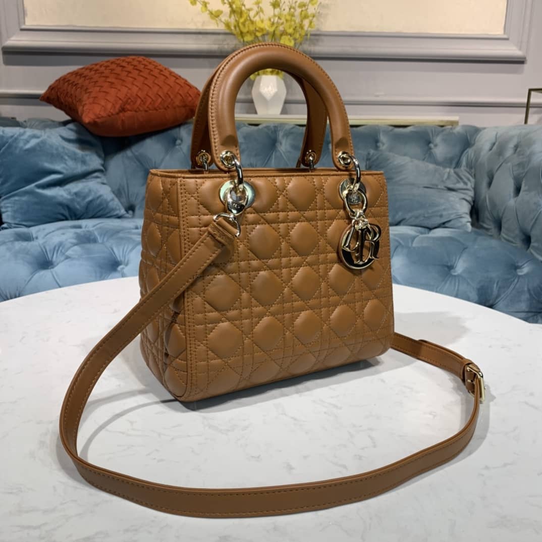 Best Replica Lady Dior Dupe 24CM Replica Bag(Cola) - Colareps