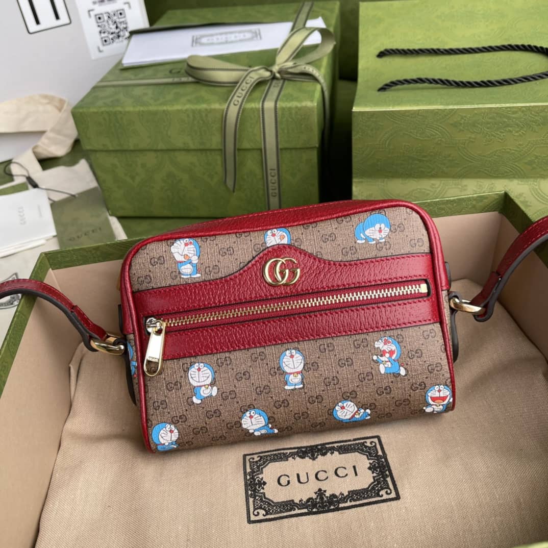 Best Replica Gucci Doraemon GG Supreme Mini Shoulder Bag Replica 647784 - Colareps
