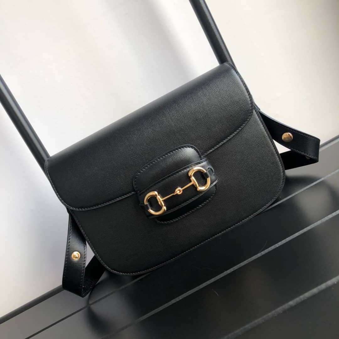Best Replica Gucci Horsebit 1955 Shoulder Bag Replica Black 602204 - Colareps
