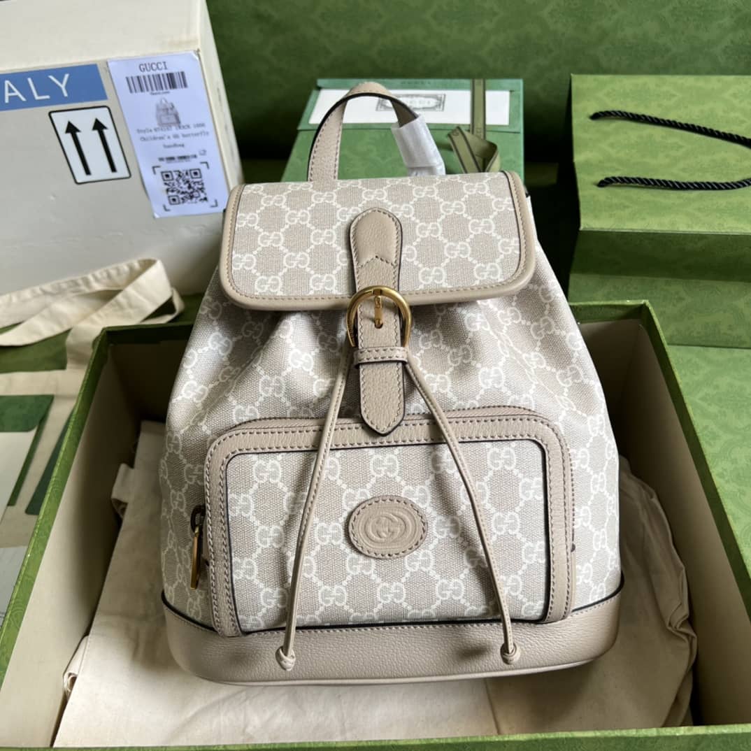 Best Replica Gucci Backpack With Interlocking G White 674147 Replica - Colareps