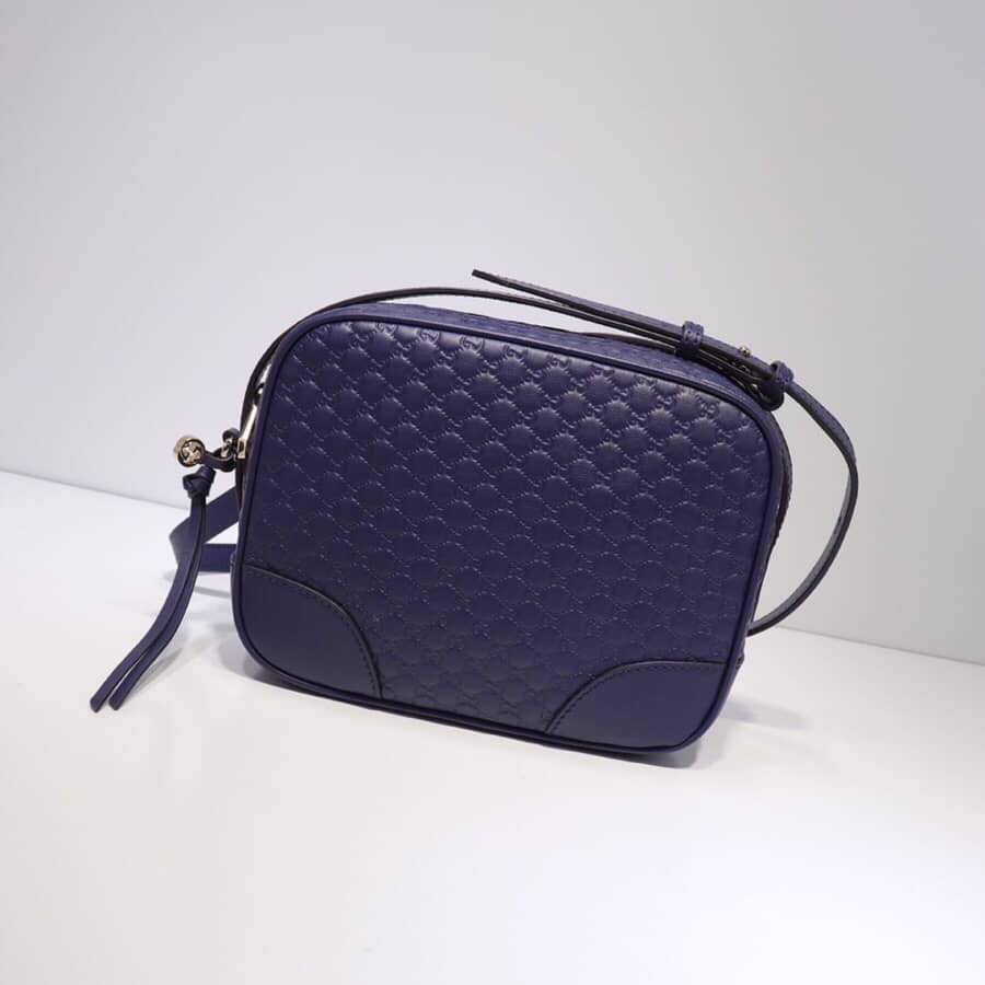 Best Replica Gucci Bree Guccissima GG Leather Canvas Camera Bag Replica Blue 449413 - Colareps