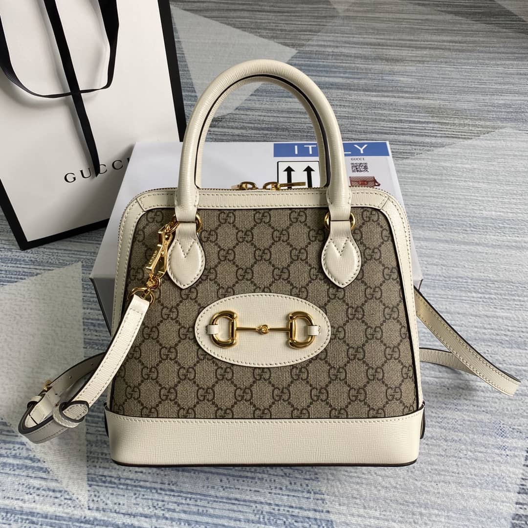 Best Replica Gucci 1955 Horsebit Polkadot Handle Bag Replica 621220 - Colareps