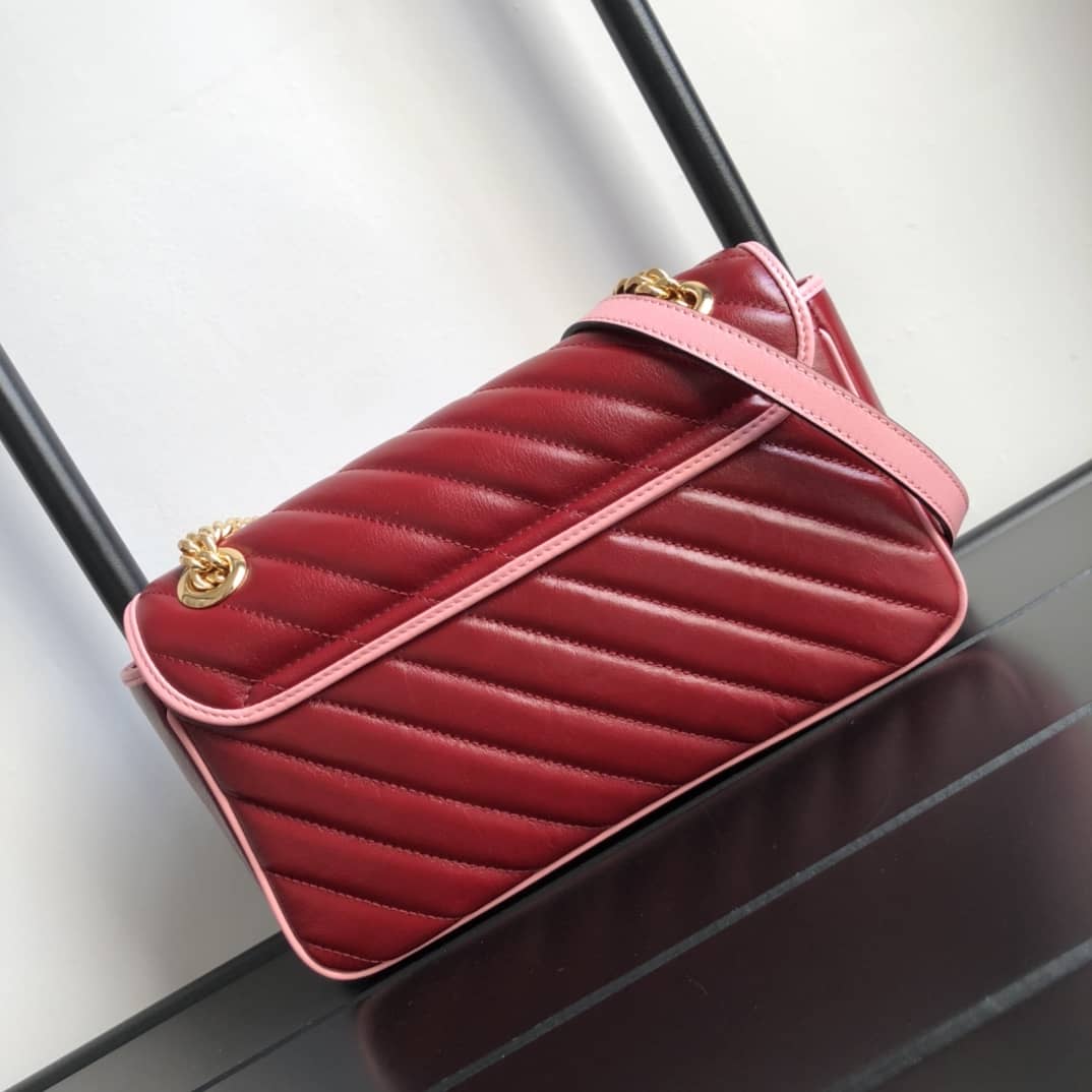 Best Replica Gucci GG Marmont Matelasse Shoulder Bag Replica Red 443497 - Colareps