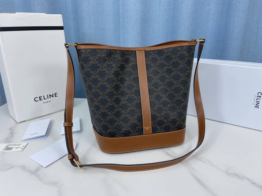 Best Replica Celine Triomphe Bag Dupe Canvas Replica Bucket Bag - Colareps
