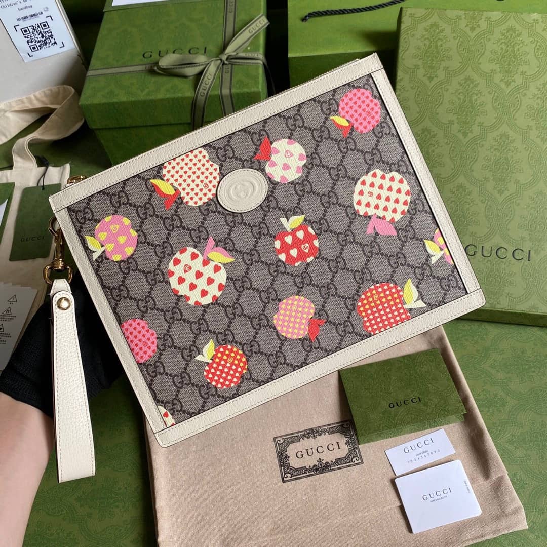 Best Replica Gucci Purse Dupes Les Pommes Zip Pouch 664113 - Colareps
