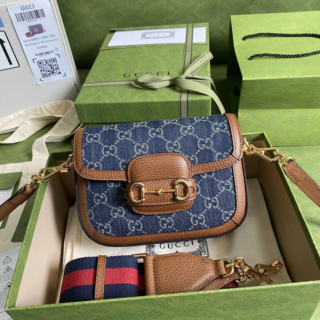 Best Replica Gucci 1955 Horsebit Supreme GG Canvas Mini Shoulder Bag Replica 658574 - Colareps