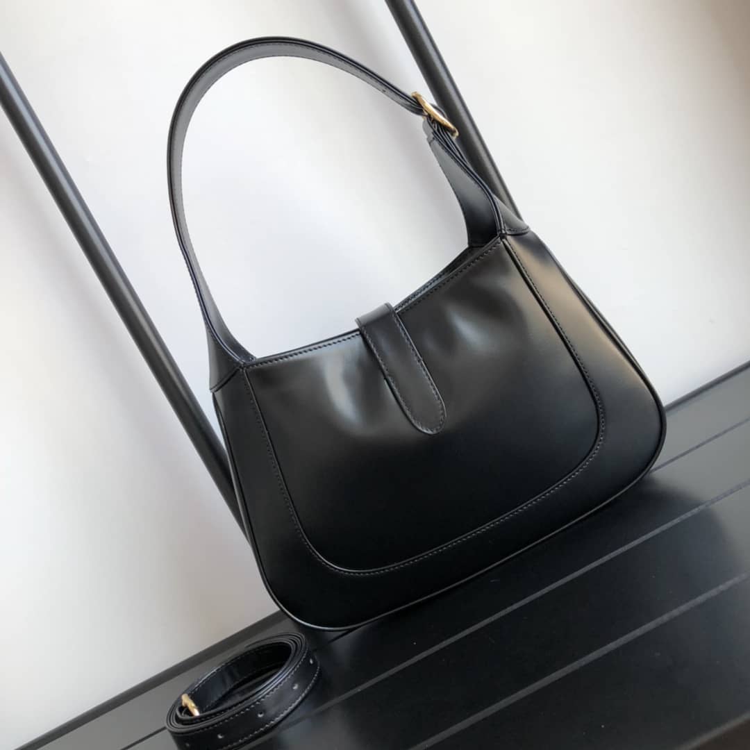 Best Replica Gucci GG Jackie 1961 Small Hobo Shoulder Bag Replica Black 636709 - Colareps