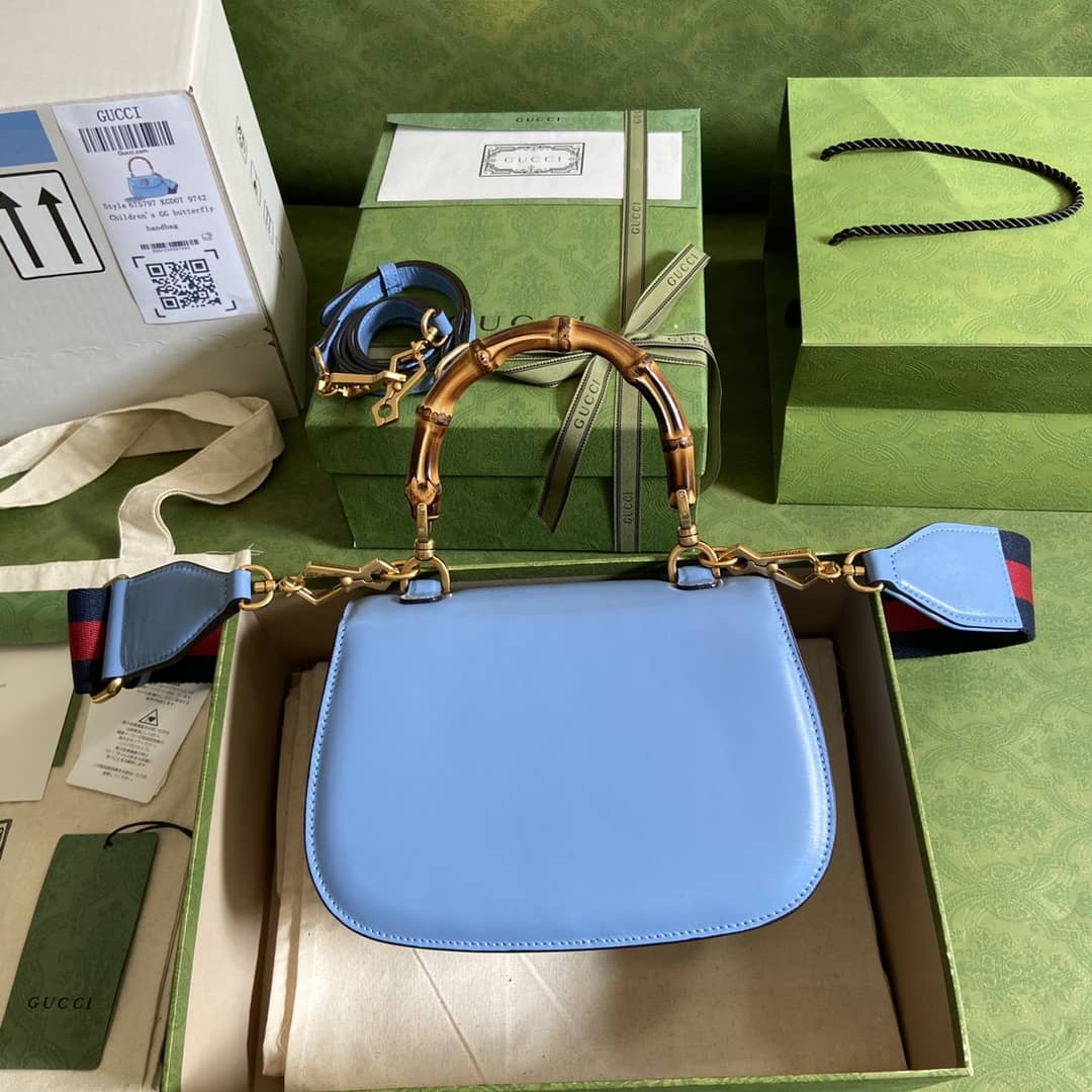 Best Replica Gucci Bamboo 1947 Small Top Handle Bag Blue 675797 Replica - Colareps