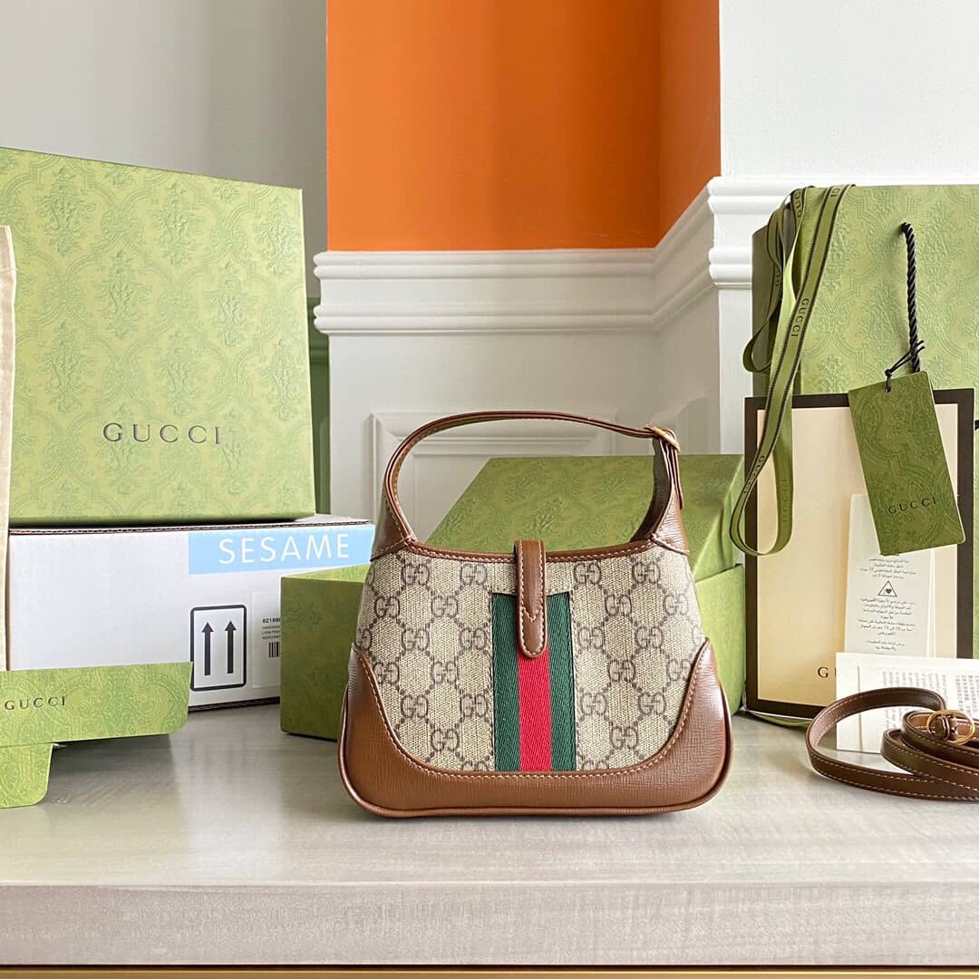 Best Replica Gucci Jackie 1961 Mini Shoulder Bag Replica Brown 637092 - Colareps