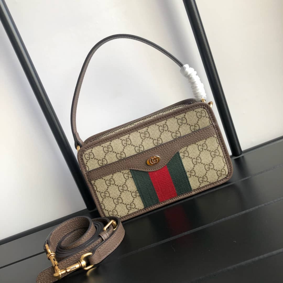 Best Replica Gucci Supreme Leather Ophidia GG Camera Bag Replica 598130 - Colareps