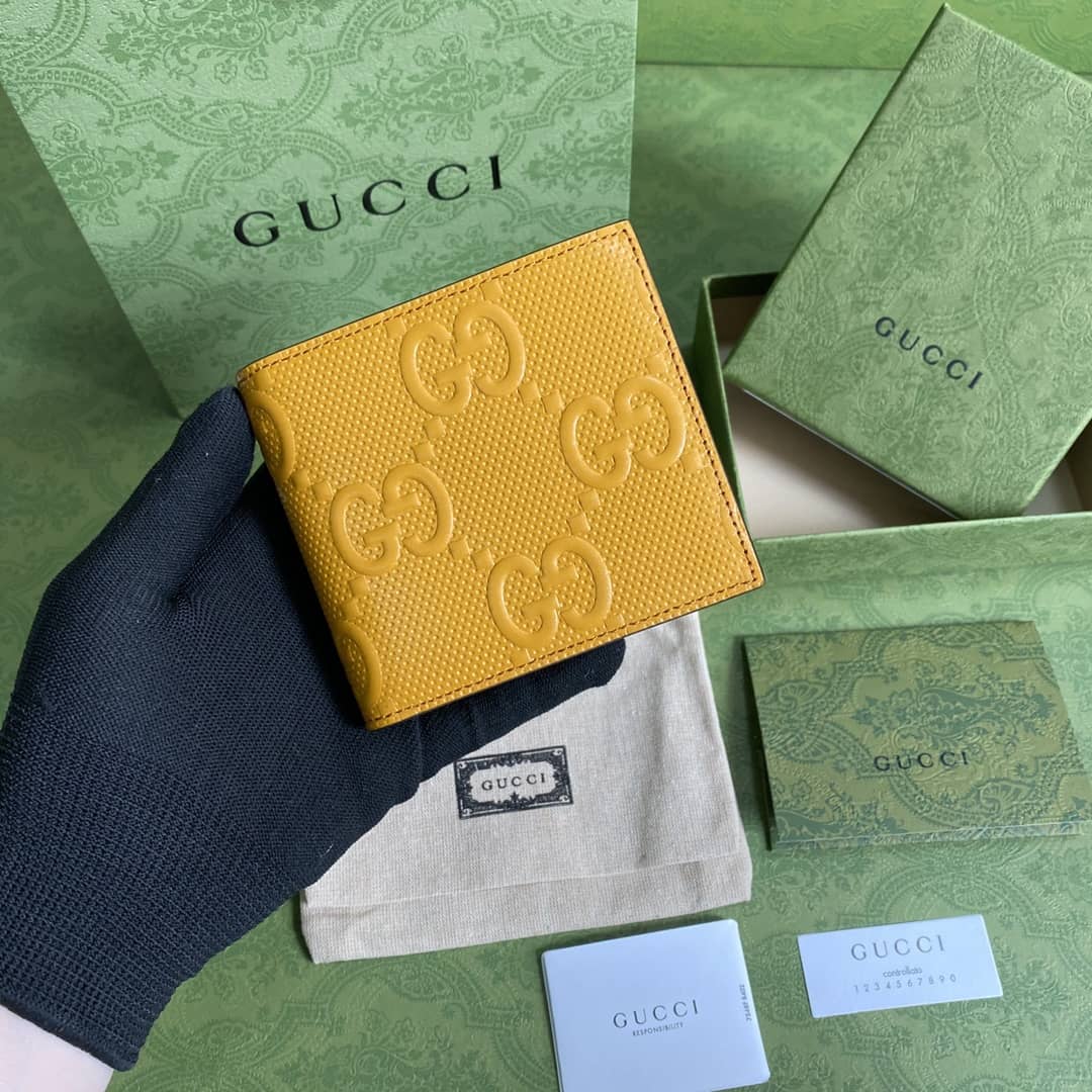 Best Replica Gucci GG Monogram Leather Folding Wallet Replica 625562 - Colareps