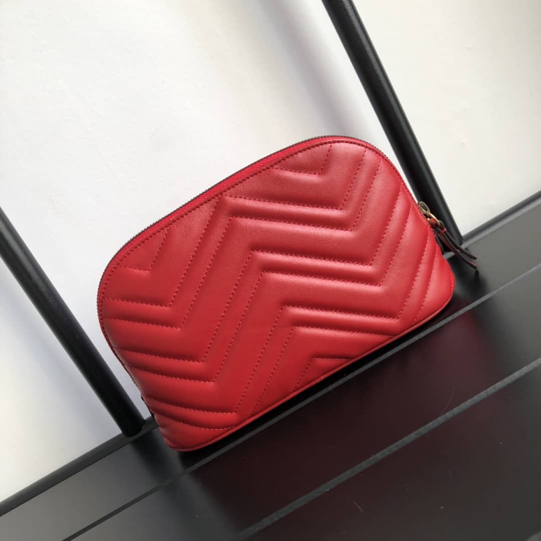 Best Replica Gucci GG Marmont Quilted Vanity Bag Replica Red 625690 - Colareps