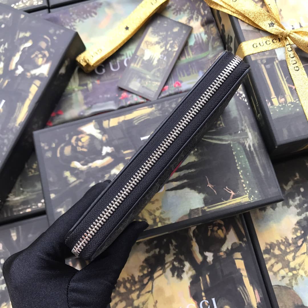 Best Replica Gucci Web GG Supreme Around Zip Wallet Replica 408831 - Colareps