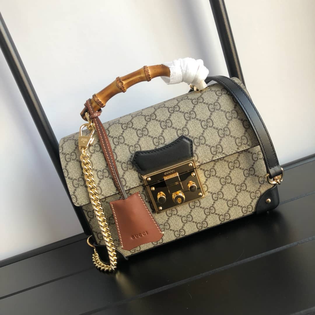 Best Replica Gucci Padlock GG Small Bamboo Shoulder Bag Replica Brown 603221 - Colareps