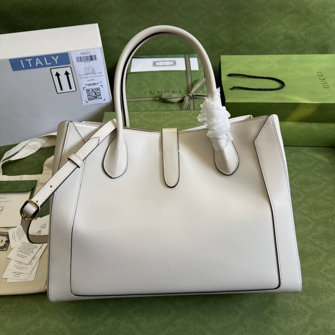 Best Replica Gucci Jackie 1961 Large Tote Bag White 649015 Replica - Colareps