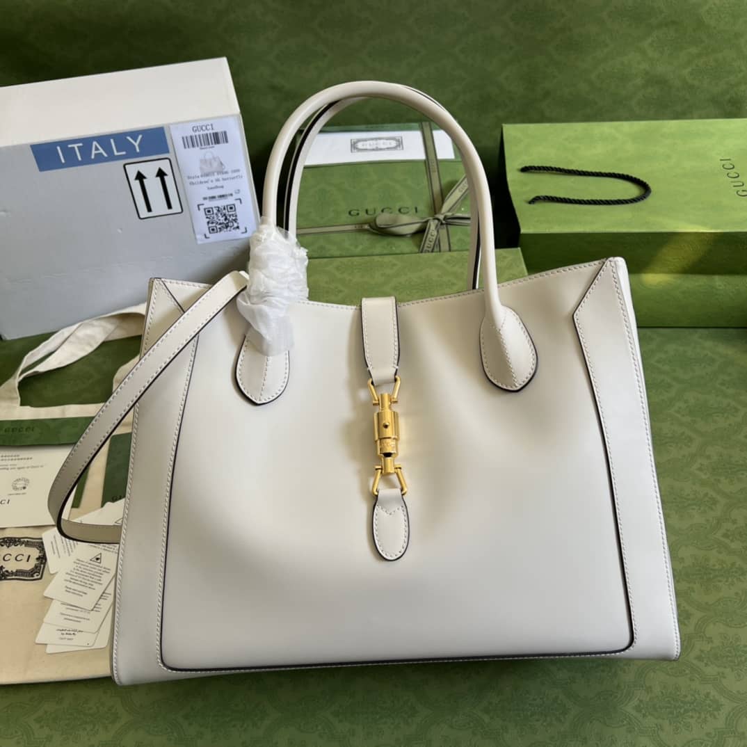 Best Replica Gucci Jackie 1961 Large Tote Bag White 649015 Replica - Colareps