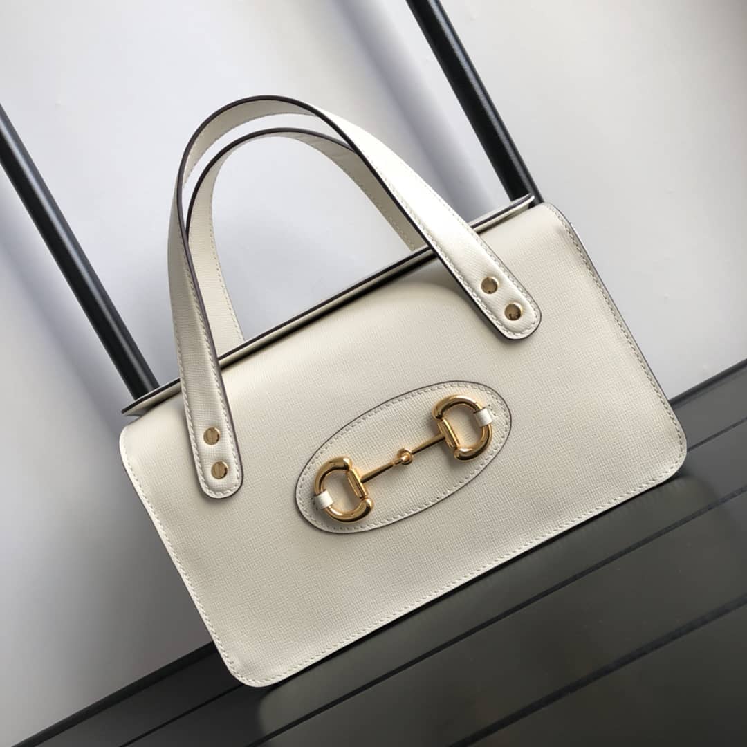 Best Replica Gucci Horsebit Bag Dupe 1955 Small Top Handle Replica Bag White 627323 - Colareps