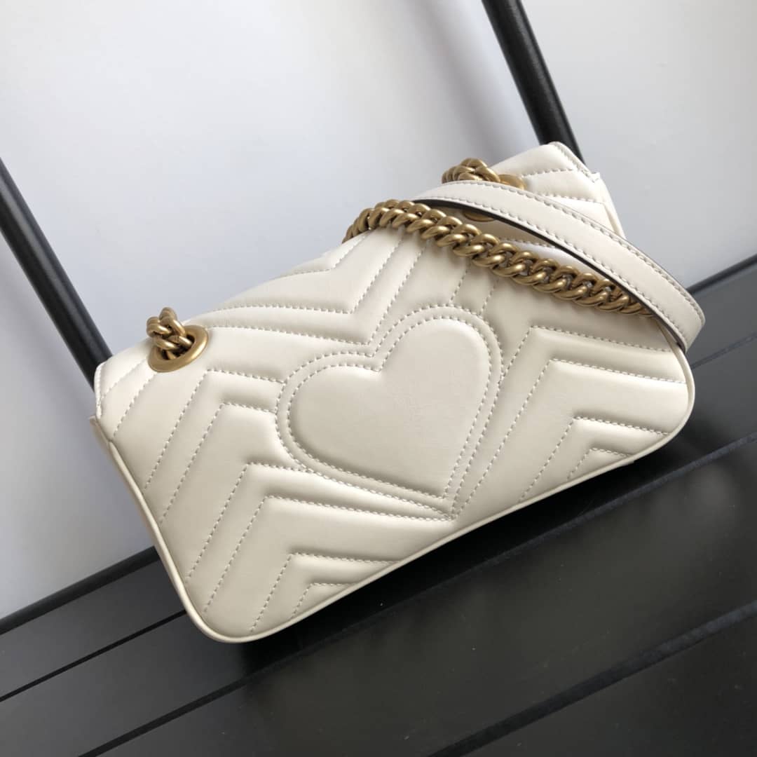 Best Replica Gucci GG Marmont Mini Matelasse Shoulder Bag Replica White 446744 - Colareps