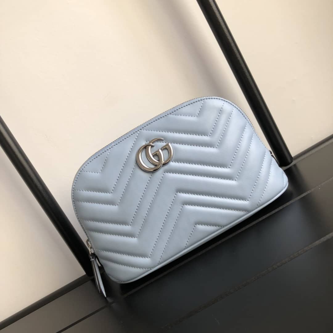 Best Replica Gucci GG Marmont Quilted Vanity Bag Replica Blue 625690 - Colareps