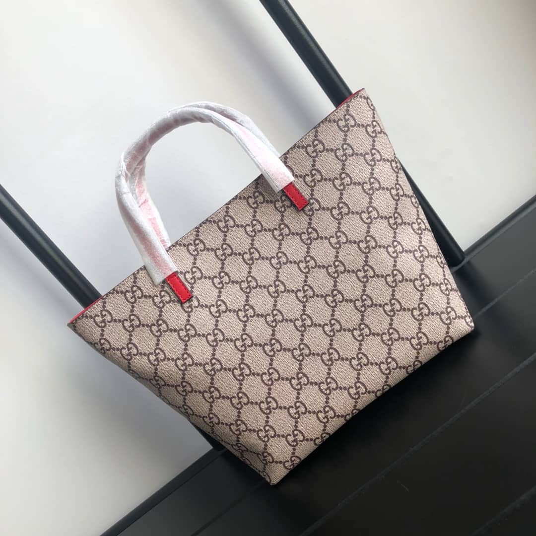 Best Replica Gucci Children GG Supreme Canvas Replica Tote Brown 410812 - Colareps