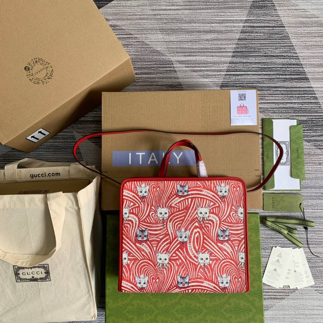 Best Replica Gucci Supreme Canvas Children Yuko Higuchi Tote Replica Red 630542 - Colareps