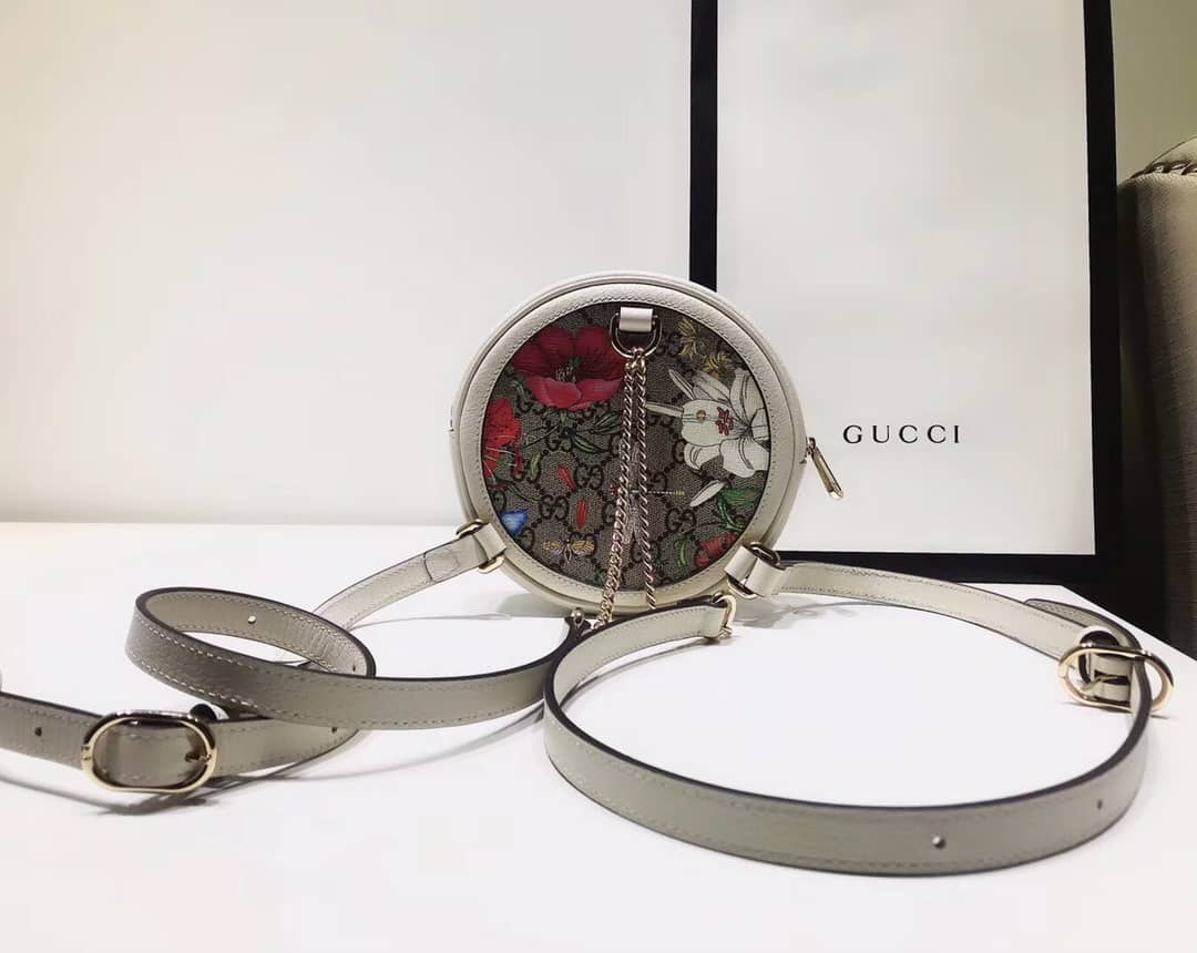 Best Replica Gucci Ophidia GG Flora Mini Replica Backpack White 598661 - Colareps
