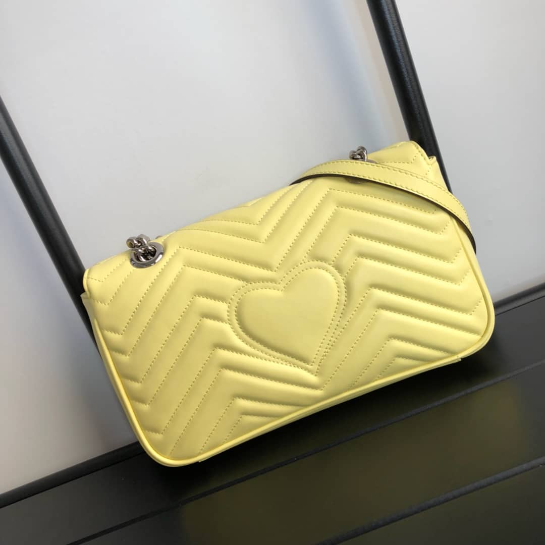 Best Replica Gucci GG Marmont Matelasse Shoulder Bag Replica Yellow 443497 - Colareps