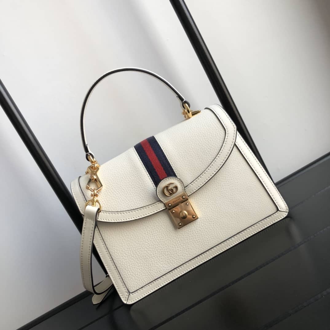 Best Replica Gucci Ophidia Small Top Handle Bag Replica White 651055 - Colareps