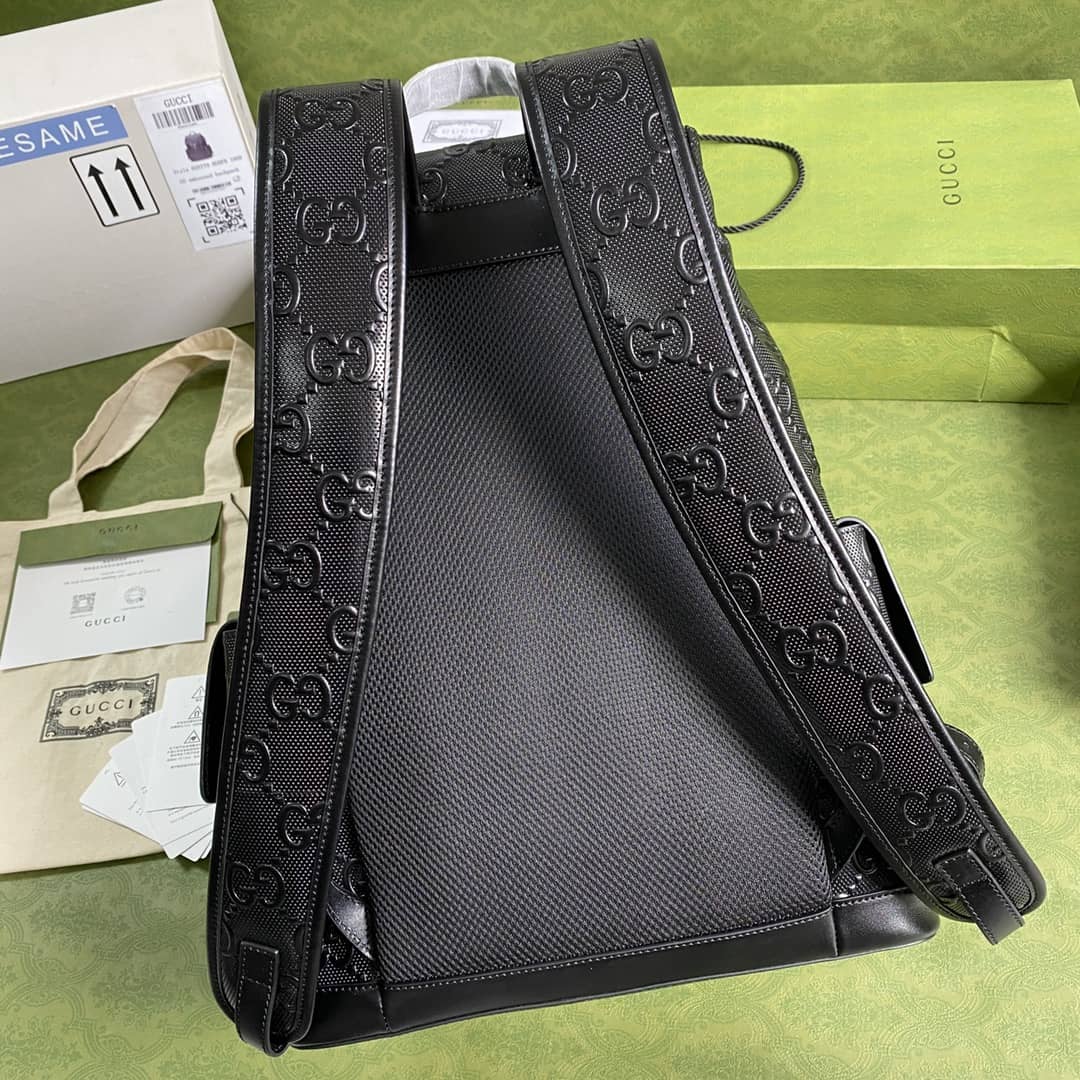 Best Replica Gucci GG Embossed Backpack Replica Black 625770 - Colareps