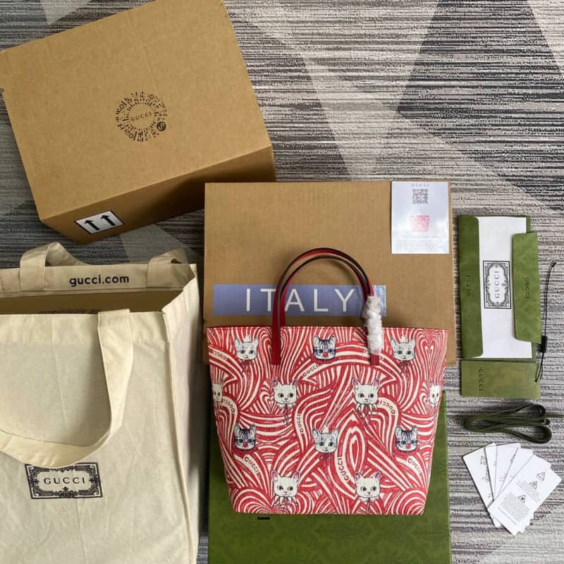 Best Replica Gucci Children GG Supreme Canvas Replica Tote Red 410812 - Colareps