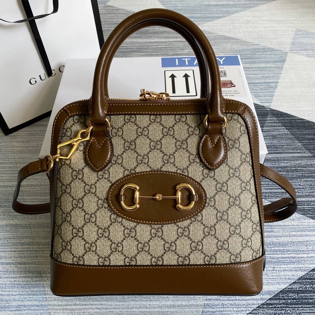 Best Replica Gucci 1955 Horsebit Polkadot Handle Bag Replica 621220 - Colareps