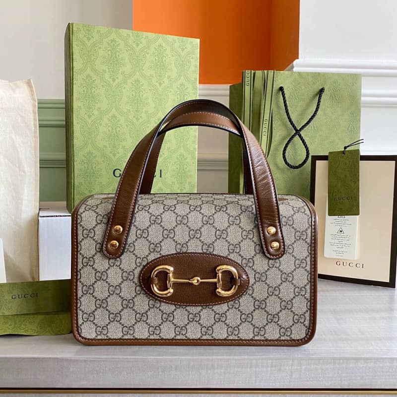 Best Replica Gucci Horsebit Bag Dupe 1955 Small Top Handle Replica Bag Brown 627323 - Colareps