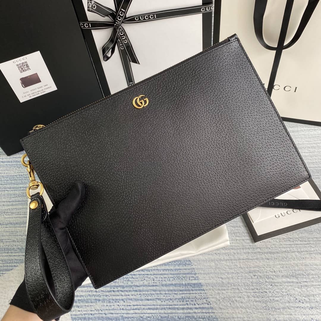 Best Replica Gucci GG Marmont Leather Pouch Replica 475317 - Colareps
