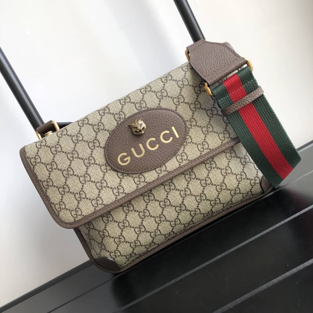 Best Replica Gucci GG Supreme Cat Head Messenger Bag Replica 495654 - Colareps