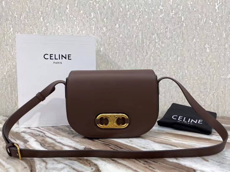 Best Replica Celine Triomphe Bag Dupe Medium Maillon Triomphe Calfskin Replica Bag - Colareps