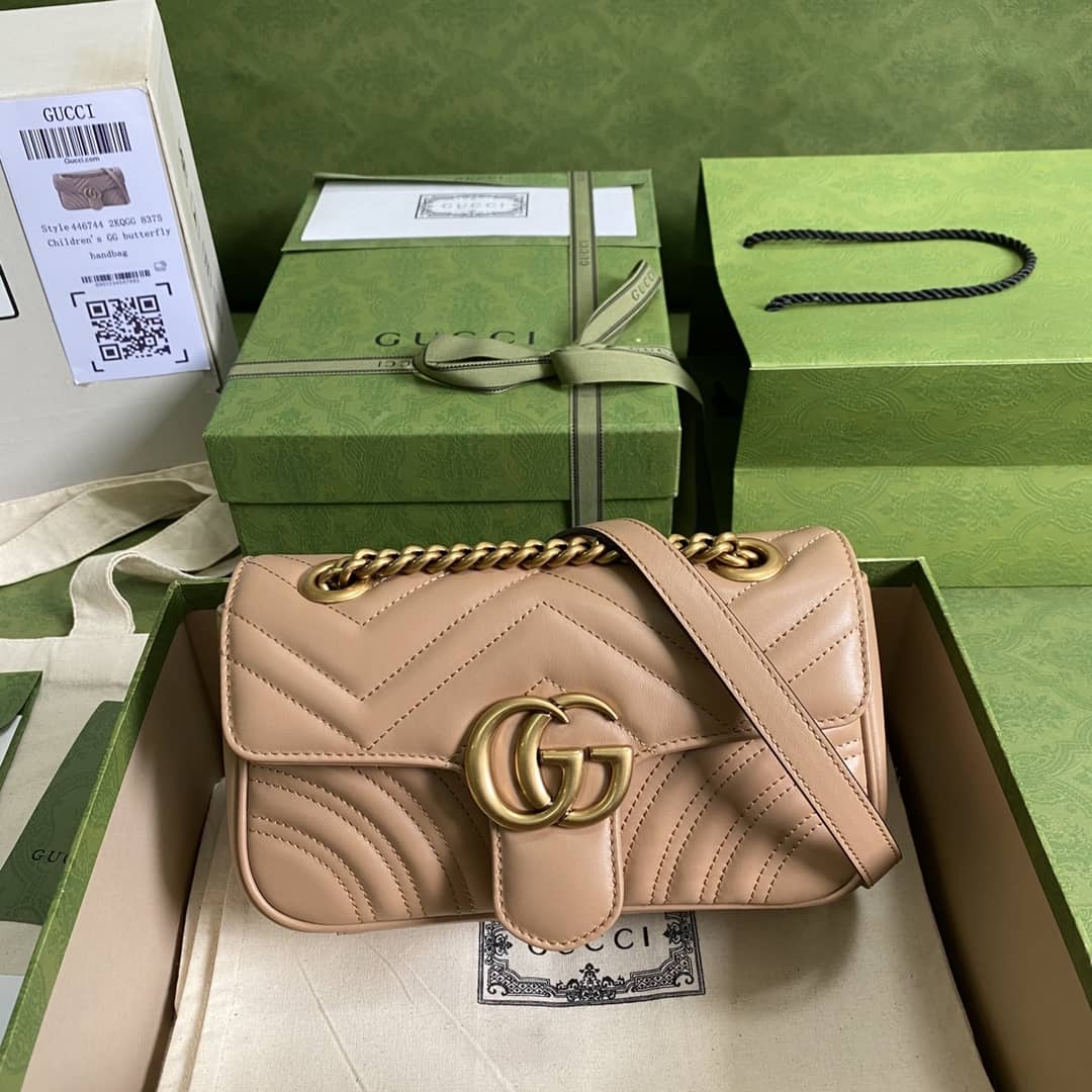Best Replica Gucci GG Marmont Matelasse Mini Chain 446744 Replica Crossbody Bag - Colareps